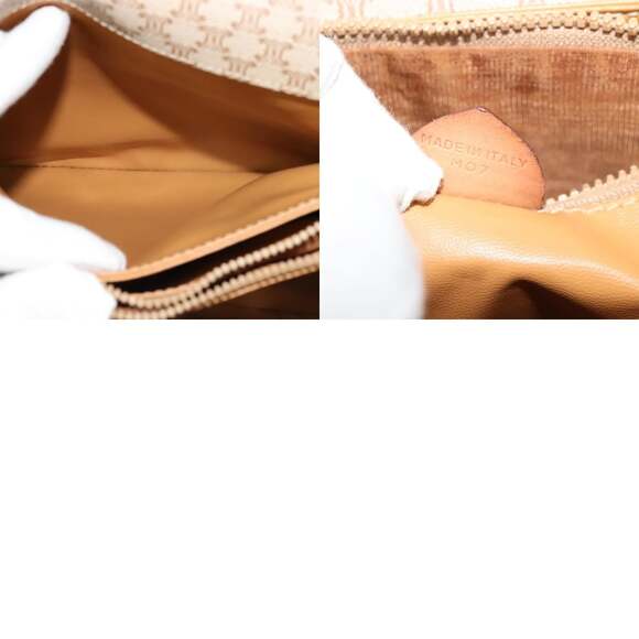 CELINE Macadam Canvas Shoulder Bag Pvc Beige Gold - Picture 13 of 13